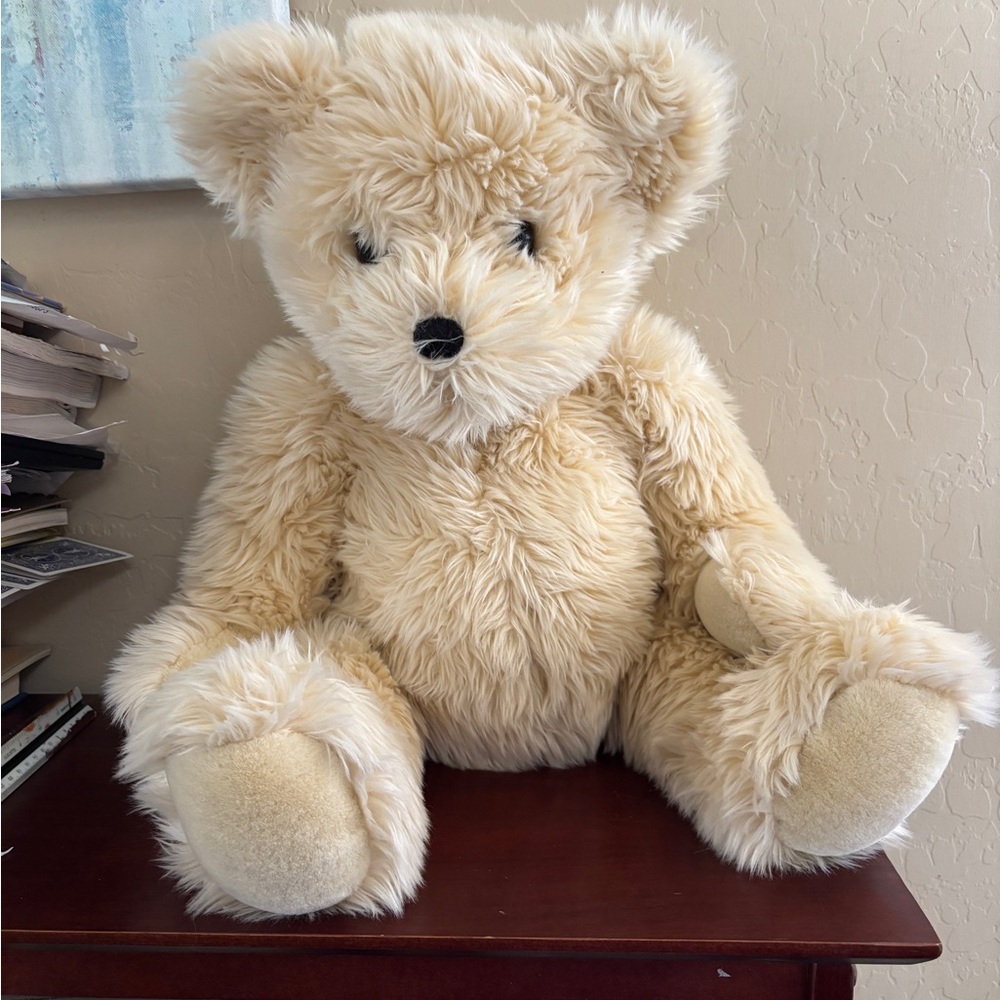 Large Teddy Bear Brown Plush Stuffed Animal Jointed 17” FAO Schwarz - Picture 2 of 8